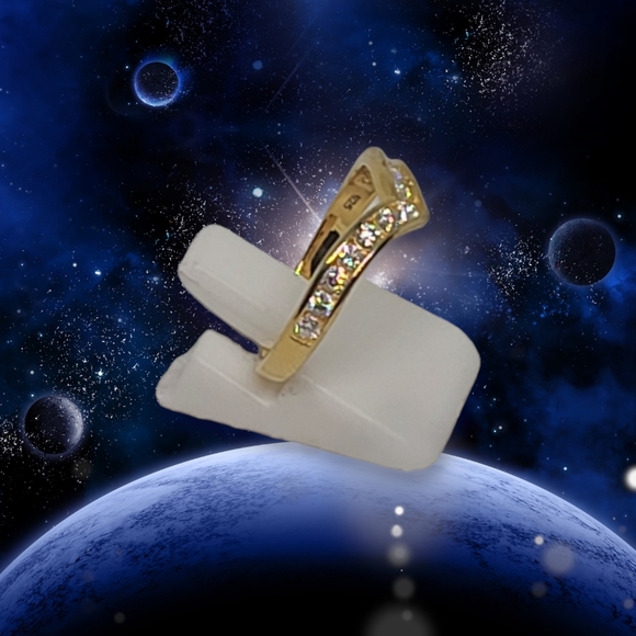 NEW Moissanite VS EF Wishbone Gold Ring - Picture 4 of 14